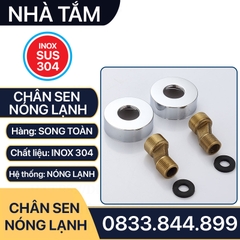 Bộ Chân Sen Nóng Lạnh, Bộ Nối Chân Củ Sen Nóng Lạnh Inox 304, Đồng Thau