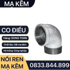 Co Điếu Ren Mạ Kẽm, Co Ren Trong Ren Ngoài Sắt Mạ Kẽm