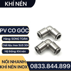 IPV Co Nối Nhanh Cắm Ống Inox, Nối Co 90 Độ Hai Đầu Cắm Ống IPV Inox 304