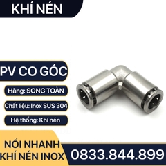 IPV Co Nối Nhanh Cắm Ống Inox, Nối Co 90 Độ Hai Đầu Cắm Ống IPV Inox 304