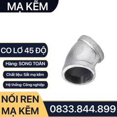 Co Lơ Ren Trong Mạ Kẽm, Co Lơ 45 độ Ren Trong Sắt Mạ Kẽm