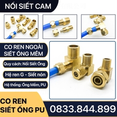 Đầu Nối Co Ren Ngoài Nối Ống Mềm, Nối Co Ren Ngoài Siết Ống Mềm - Đồng Thau