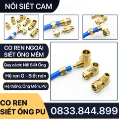 Đầu Nối Co Ren Ngoài Nối Ống Mềm, Nối Co Ren Ngoài Siết Ống Mềm - Đồng Thau