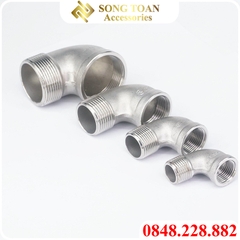 Co Điếu Inox, Co Ren Tron Ren Ngoài Inox 304 13 17 21 27 34 - Inox 304