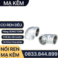 Co Ren Trong Mạ Kẽm, Co Nối Hai Đầu Ren Trong Sắt Mạ Kẽm