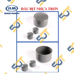 Đầu Bịt Nhựa PVC Trơn 21 27 34  - Thương Hiệu Nhựa Bình Minh