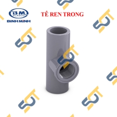 Tê Nhựa PVC Trơn Dán Có Ren Trong 21 27 - Thương Hiệu Bình Minh