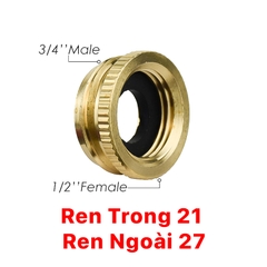 Đầu Nối Nhanh Đồng Thau, Nối Nhanh Ren Trong Ren Ngoài 21 27 Đồng Thau Nối Nhanh Đuôi 16