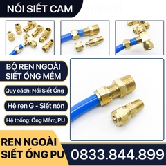 Đầu Nối Thẳng Ống Mềm, Nối Thẳng Ren Ngoài Siết Ống Mềm - Đồng Thau