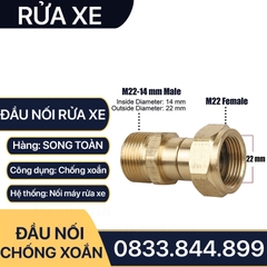 Khớp Nối Nhanh Chống Xoắn, Đầu Nối Chống Xoắn Dây Rửa Xe 13 14 22mm