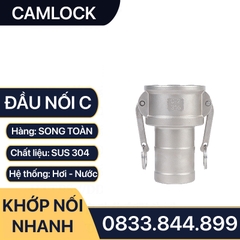 Khớp Nối Nhanh Camlock Đầu C, Đầu Nối Nhanh Camlock Áp Lực Cao Inox 304 Type C