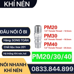 Khớp Nối Nhanh Khí Nén, Bộ Nối Nhanh Khí Nén Ổ Bi (SM+PM - SH+PH - SF+PF - SP+PP)