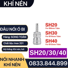 Khớp Nối Nhanh Khí Nén, Bộ Nối Nhanh Khí Nén Ổ Bi Inox 201 (SM+PM - SH+PH - SF+PF - SP+PP)