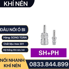 Khớp Nối Nhanh SH PH Khí Nén Đuôi Chuột, Bộ Nối Nhanh Ổ Bi Cắm Lòng Trong Đuôi Chuột 8 10 12