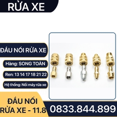 Khớp Nối Nhanh Máy Rửa Xe, Đầu Nối Nhanh Cao Áp Rửa Xe Đồng Thau Ren 13 14 17 18 21 22mm - Lỗ Trong 11.8mm