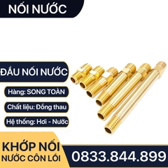 Đầu Nối Nước Đồng, Đầu Nối Nước Côn Lồi Số 6 (ren 1/4) Đồng Thau Ren Ngoài 1/8 1/4