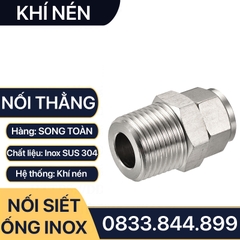 Đầu Nối Thẳng Siết Ống Mềm Inox, Nối Thẳng Ren Ngoài Siết Ống Mềm - Inox SUS 304