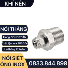 Đầu Nối Thẳng Siết Ống Mềm Inox, Nối Thẳng Ren Ngoài Siết Ống Mềm - Inox SUS 304