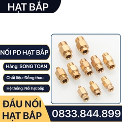 Đầu Nối Hạt Bắp Ống Phi 4mm, Đầu Nối Thẳng Hạt Bắp PD Series - Lắp Ống Đồng, Ống Mềm