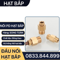 Đầu Nối Hạt Bắp Ống Phi 4mm, Đầu Nối Thẳng Hạt Bắp PD Series - Lắp Ống Đồng, Ống Mềm