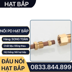 Đầu Nối Hạt Bắp Ống Phi 4mm, Đầu Nối Thẳng Hạt Bắp PD Series - Lắp Ống Đồng, Ống Mềm