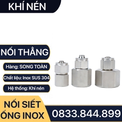 Đầu Nối Ren Trong Ống Mềm Inox, Nối Thẳng Ren Trong Siết Ống Mềm - Inox SUS 304