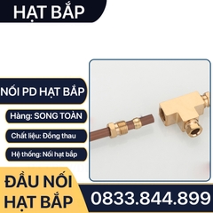 Đầu Nối Tê Hạt Bắp Ống Phi 4mm, Đầu Nối Tê Ba Đầu Hạt Bắp PD Series - Lắp Ống Đồng, Ống Mềm