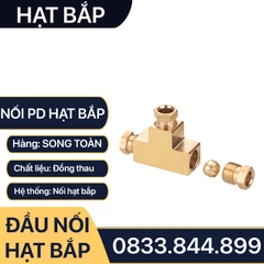 Đầu Nối Tê Hạt Bắp Ống Phi 4mm, Đầu Nối Tê Ba Đầu Hạt Bắp PD Series - Lắp Ống Đồng, Ống Mềm