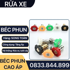 Béc Phun Rửa Xe, Đầu Phun Rửa Xe Cao Áp Inox Nối Nhanh