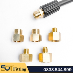 Lơ Ren Trong Ren Ngoài 22 x 13, 13.8, 14, 17, 21 - Đồng Thau Dùng Cho Nối Ống Dây Máy Rửa Xe