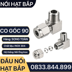 Nối Co Ren Ngoài Hạt Bắp Inox, 1 Đầu Ren 1 Đầu Côn Lõm Hạt Bắp Inox NPT Nối Ống Inox 304