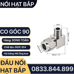 Nối Co Ren Ngoài Hạt Bắp Inox, 1 Đầu Ren 1 Đầu Côn Lõm Hạt Bắp Inox NPT Nối Ống Inox 304