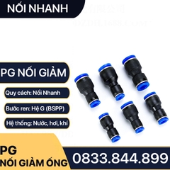 Nối Nhanh Giảm Ống, Nối Thu Ống Nối Nhanh Hai Đầu Cắm Ống PG