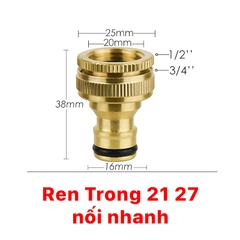 Đầu Nối Nhanh Đồng Thau, Nối Nhanh Ren Trong Ren Ngoài 21 27 Đồng Thau Nối Nhanh Đuôi 16