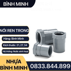 Nối Nhựa PVC Trơn Dán + Ren Trong 21 27 - Thương Hiệu Bình Minh
