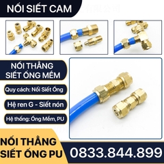 Đầu Thẳng Hai Đầu Ống Mềm, Nối Thẳng Hai Đầu Siết Ống Mềm - Đồng Thau