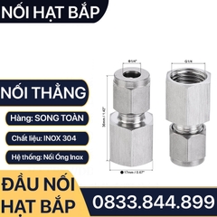 Nối Ren Trong Hạt Bắp Inox 304, Đầu Nối Ren Trong Côn Lõm Hạt Bắp Inox 304