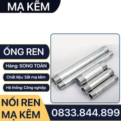 Ống Ren Mạ Kẽm, Ống Tiện Ren Ngoài Dài 10cm 20cm Sắt Mạ Kẽm