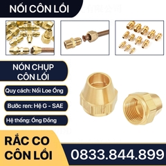 Nón Chụp Ống Đồng, Rắc Co Lã Ống Đồng NPT Phi 6 8 10 12 16 19mm (Brass Flare Fitting Nut NPT)