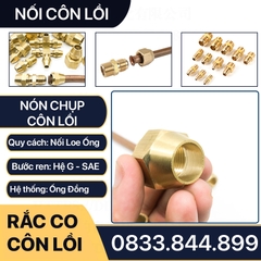 Nón Chụp Ống Đồng, Rắc Co Lã Ống Đồng NPT Phi 6 8 10 12 16 19mm (Brass Flare Fitting Nut NPT)