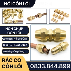 Nón Chụp Ống Đồng, Rắc Co Lã Ống Đồng NPT Phi 6 8 10 12 16 19mm (Brass Flare Fitting Nut NPT)