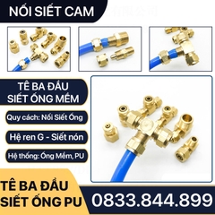 Đầu Nối Tê Ba Đầu Ống Mềm, Nối Tê Ba Đầu Siết Ống Mềm - Đồng Thau