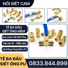 Đầu Nối Tê Ba Đầu Ống Mềm, Nối Tê Ba Đầu Siết Ống Mềm - Đồng Thau