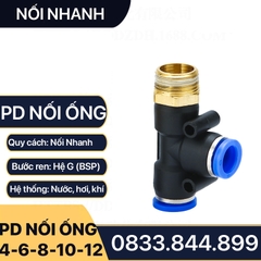 Tê Nối Nhanh, Tê Ren Ngoài Nối Nhanh PD Khí Nén Phun Sương