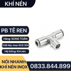 IPB Tê Ren Ngoài Nối Nhanh Inox 304, Đầu Nối Tê Nhanh Ren Ngoài Cắm Ống PU Inox 304