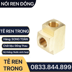Tê 3 Đầu Ren Trong 9.6 13 17 21 Đồng Thau Nguyên Khối Phay Dày - T RT