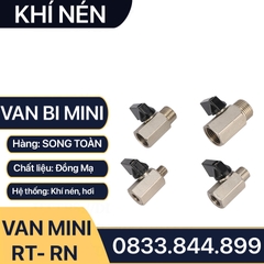 Van Hơi Mini Ren Trong Ren Ngoài, Van Khí Nén Áp Lực Cao Ren Trong Ren Ngoài 9.6 13 17 21 - Đồng Mạ