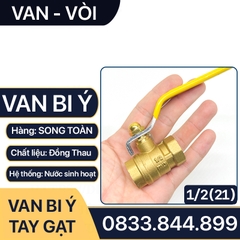 Van Bi Đồng Tay Gạt, Van Bi Đồng Ý Tay Gạt Inox 90 độ