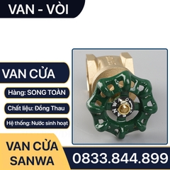 Van Cửa Đồng Sanwa, Khóa Nước Sanwa Tay Vặn 360 độ - Van Cửa