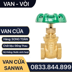 Van Cửa Đồng Sanwa, Khóa Nước Sanwa Tay Vặn 360 độ - Van Cửa